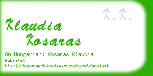 klaudia kosaras business card